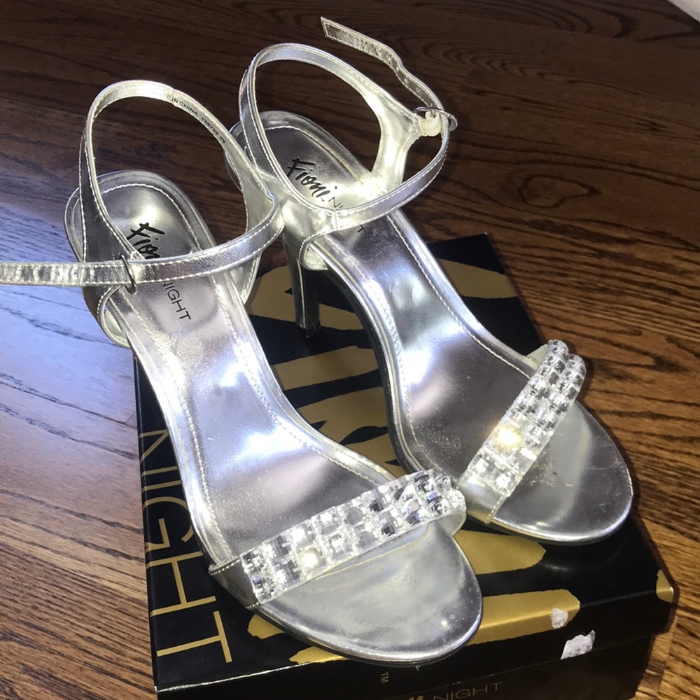 Silver Rhinestone Formal Heels